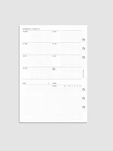 2026 Dated Weekly Admin Planner Insert | Monday Start