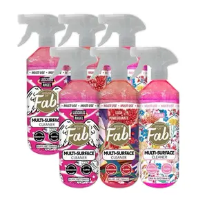 House of Fab Multi-Surface Cleaner Spray Designer 25.4 FL OZ 6 Pack - Luscious Angel, Flora, Lush Pomegranate Scents - Cruelty-Free & Vegan Certified - Recyclable PET Bottles