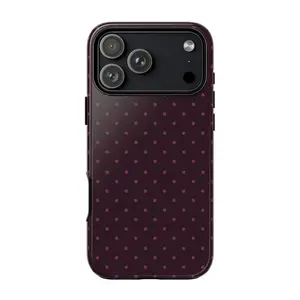 Magsafe Plum Noir Polka Dot Phone Case - Dark Vintage Purple Protective Cover