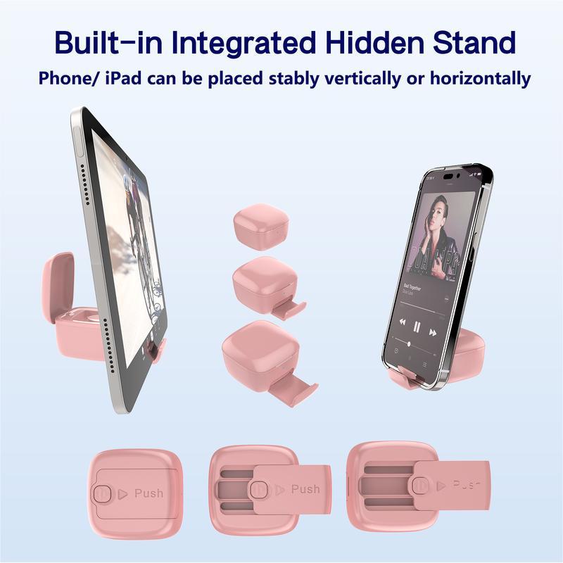 Xring Scrolling Ring Bluetooth Remote Control with Phone Holder,Bluetooth Phone Remote for Camera Selfie, Video Record, Music Control, Smart Ring for Iphone, Ipad, Android, Pink Smartphone Accessories