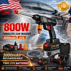Cordless Portable Power Washer - 452PSI Battery Powered Pressure Washer,1.3GPM Handheld Pressure Washer Gun with Nozzles,Rechargeable High-Pressure Car Washer Gun for Car Washing/Home/Floor