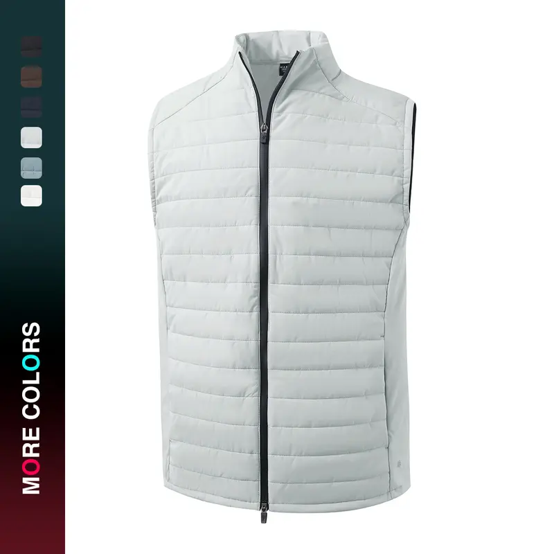 MAELREG Men's Lightweight Puffer Vest Water-Resistant Quilted Full Zip Sleeveless Jacket Old Money Golf Outdoor Winter Outerwear Tops