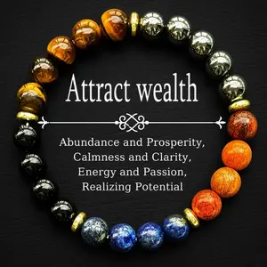 1pc Money Attraction Bracelets for Women Men Tiger Eye Beaded Natural Stone Attracts Wealth Crystal Good Luck Beads Bracelet Gift