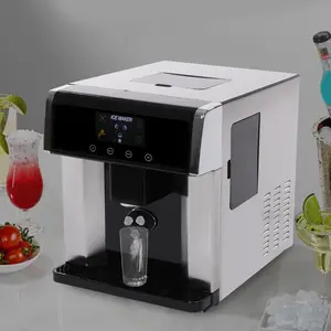 CNCEST 2-in-1 Multifunction Automatic Ice Maker and Cold Water Dispenser, Kitchen Appliances with LCD Touch Control, Self-Cleaning Mode for Household Kitchen Use