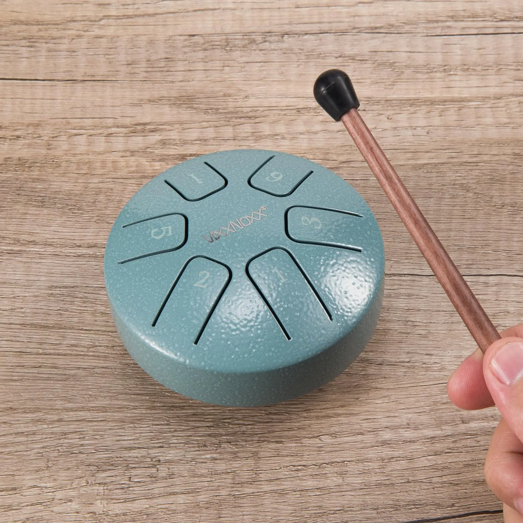 VixxNoxx Rain Drum for Outdoor Garden, 3.8 Inches 6 Notes Steel Tongue Drum Handpan Percussion Instrument for Yoga Meditation & Sound Therapy, Adult Gift with Bag, Mallets & Songbook