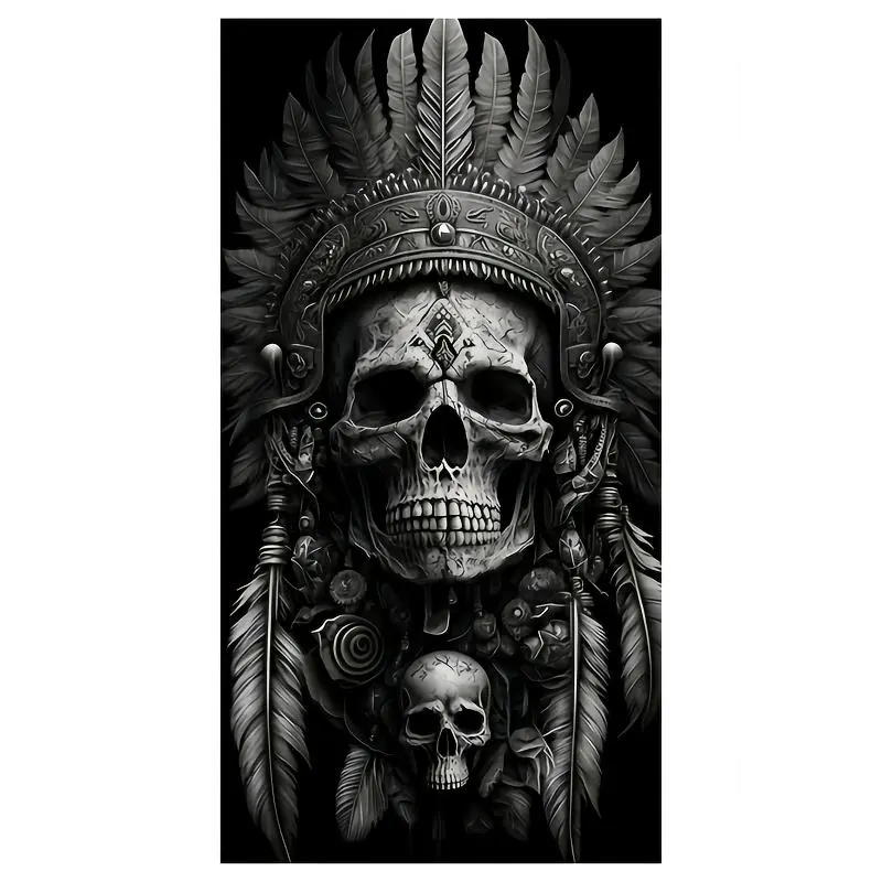 Skull & Feather Pattern Car Sticker, Truck Decals, Automotive Decals, Sticker For Cars, Waterproof Self Adhesive Sticker, Graphic Decal, Car Exterior Decoration Accessories for Car Door, B-pillar, Halloween, Car Decoration
