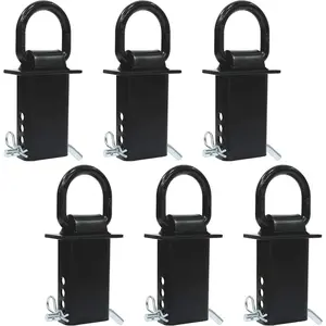 Stake D Ring - 6pcs Trailer Stake D Ring, 16,200lbs Stake Tie Downs for Flatbed Trucks and Trailer, Removable D Rings Stake with 4 Holes for