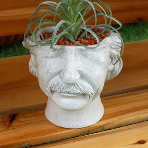 Creative Human Head Design Flower Pot, Garden Planter, 1 Count Unique Artistic Shape Plant Pot, Home Decor Supplies for Living Room Bedroom Study Room, Modern Plant Pot