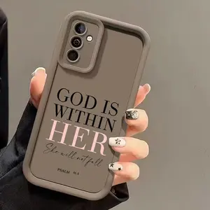 God Is Within Her Quote Case for Samsung Galaxy S26 S24 Plus S25 S23 S22 S21 Ultra FE S24+ Note20 A54 A53 A52 A36 A35 A34 A33 A17 A16 A15 A14 A13 Patterned Soft TPU Full Camera lens Protection  Phone Cover Gift 2D printing
