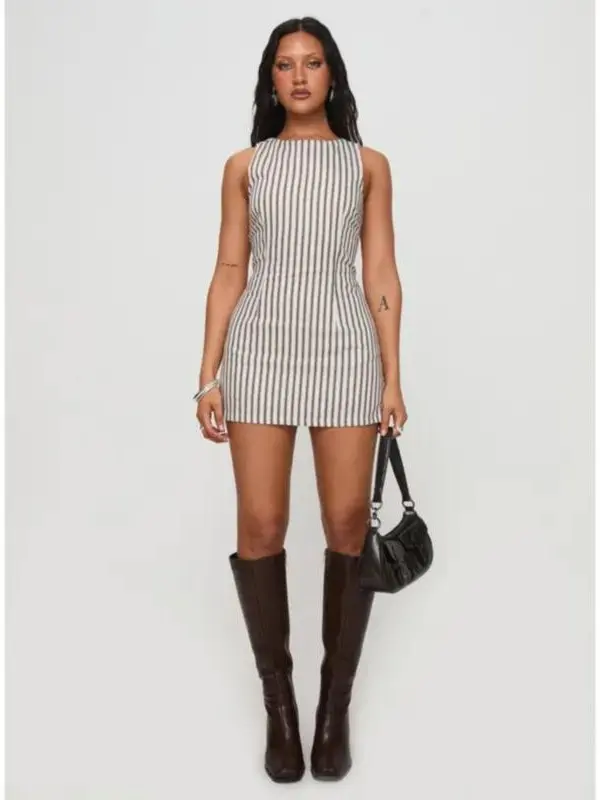 YUMIKO ROMPER BROWN SLEEVELESS BODYCON MINI PLAYSUIT