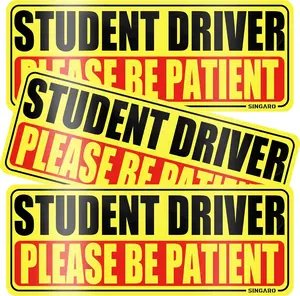 Student Driver Magnet for Car - Please Be Patient, 3Pcs Magnetic Reflective Novice Sticker, New Driver Decal, Removable Exterior Car Accessories