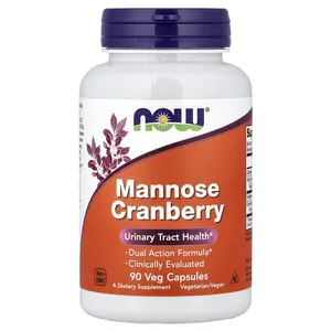 NOW Foods Mannose Cranberry, 90 Veg Capsules