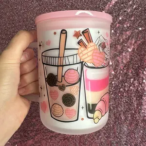 Cafecito Drinks 17oz Frosted Glass Mug