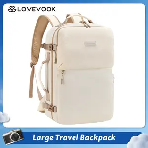 LOVEVOOK Ultra-Light Carry-On Travel Backpack with Multiple Pockets, 50L Large Capacity, Foldable into a Compact Backpack, Airline Certified, TSA-Approved Waterproof Design, for Hiking, Weekend,  Business Trips