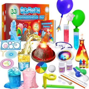 33 Experiments Science Kit for Kids, Science Project STEM Toys Gifts for Boys Girls Learning Educational Chemistry Set, Volcano Erupting, Scientis Kit
