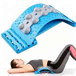 Adjustable 3D Lumbar Support Pad, Back Massager, Spinal Decompression Device, Relieves Lower Back Pain, for Home Use, Relaxation Assistant Tool