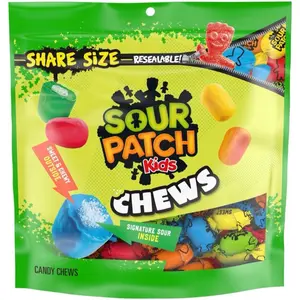 Sour Patch Kids Chews Share Size Resealable Candy Chews Signature Sour Inside Sweet Outside- 1 Bag 8.1 Oz