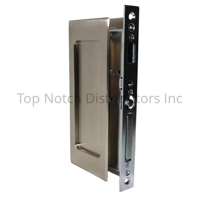 Emtek 2114US15134 Modern Rectangular Passage Pocket Door Mortise Lock for 1.75 in. Door - Satin Nickel Finish, 2-7/8 X 7-1/4 In, Brass, Door Locks, Doors 1-3/4" Thick