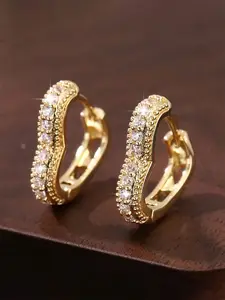 1 Pair Pretty Cubic Zirconia Hoop Earrings For Women For Wedding Engagement Anniversary Party Jewelry Valentine's Day Gift