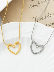 Elegant Hollow Heart Necklace for Women, Durable Titanium Steel Pendant Chain, Perfect Valentine's Day Gift, Versatile Daily Wear Jewelry