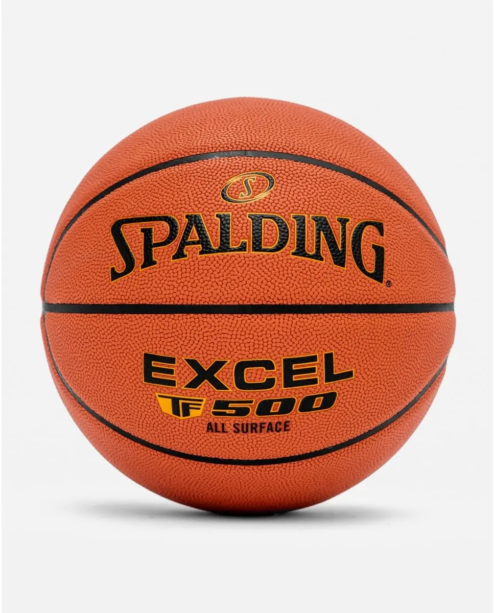 Spalding Excel TF-500 Composite Leather Indoor-Outdoor Basketball, All-Surface Shooting Ball with Deep Channel Grip, Size 6 (27.5"), Ball Size Basketballs, Round Ball Basketballs