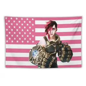 Arcane American Flag Tapestry | Wall Hanging, Gamer Flag, Nerdy Decor, Arcane Merch, Gamer Art, Gift for Gamer
