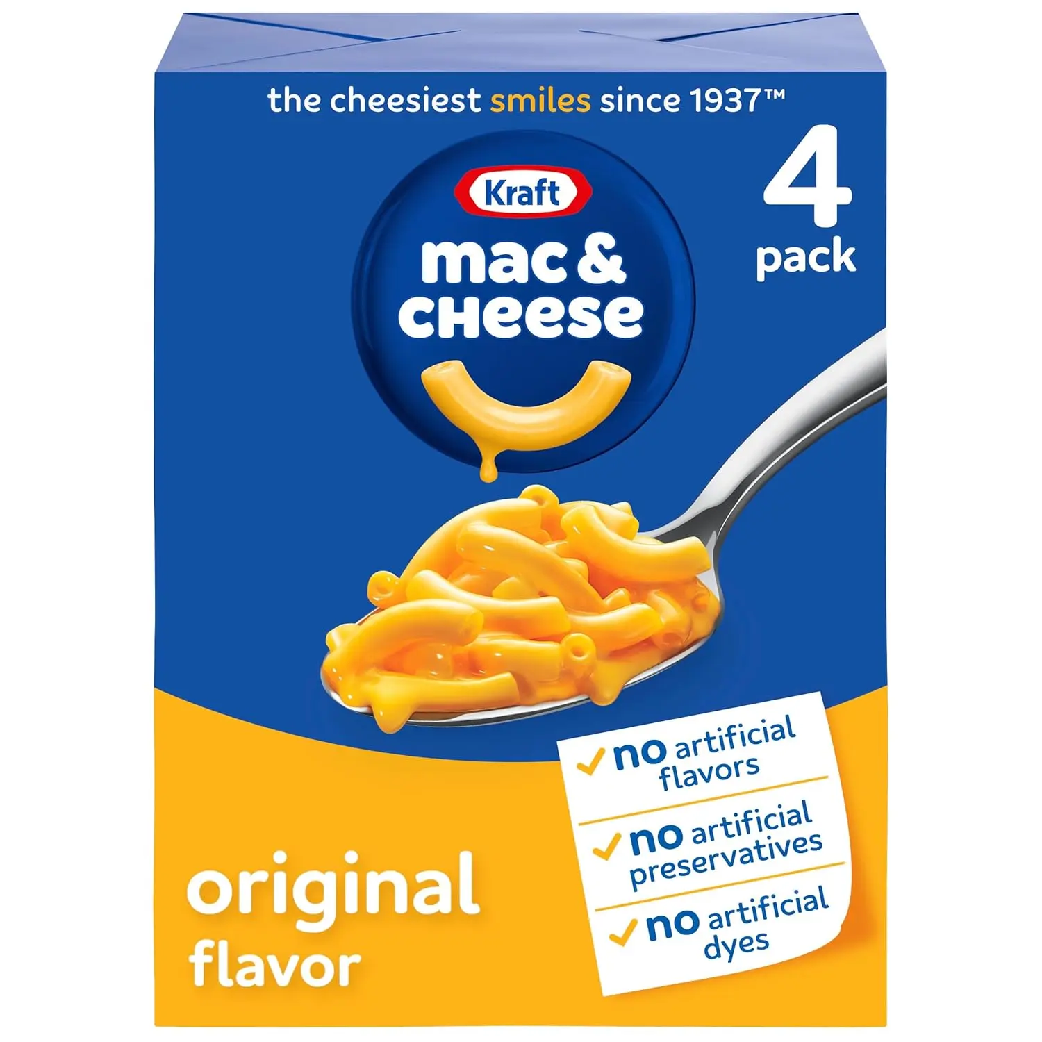Kraft Original Mac and Cheese (4 Pack) Macaroni Dinner 7.25 oz Boxes