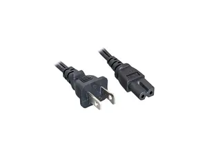 Nippon Labs 18 AWG Polarized US Notebook Power Cord NEMA 1-15P to C7, SPT-2, NEMA1-15P/IEC320 C7, 10 ft. Black Power Cable