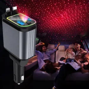 Air Freshener Starry Retractable Car Charger, USB-C & Lightning Fast Charging Adapter, Dual Ports for iPhone & Samsung, Car Accessories, Appliances For Car