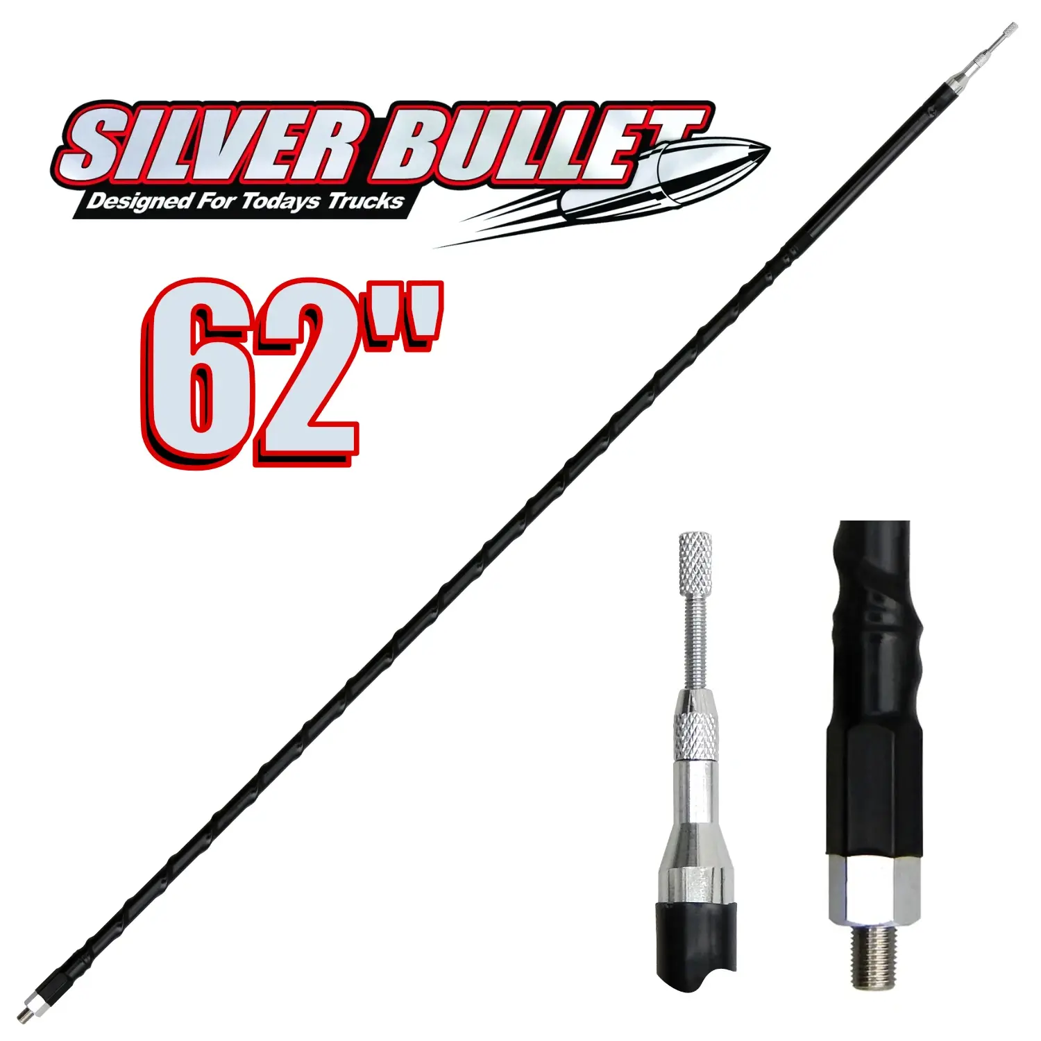 Driver Extreme 62in CB Antenna Kit for Freightliner Cascadia P4 2018+, Adjustable Mirror Mount, 12FT Coax Cable and Heavy Duty Stud