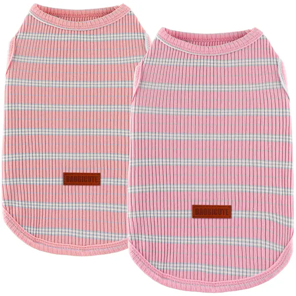 BAOBICUTE Elastic Cotton Ribbed Striped Lightweight Dog Cooling Vest - Universal Fit, Skin-Gentle, Irritation-Preventing, Breathable, for Puppies & Outdoor Dogs/Cats, XXS/2XL/3XL/5XL S/M Pet Sweater (Pet Supplies), Puppy