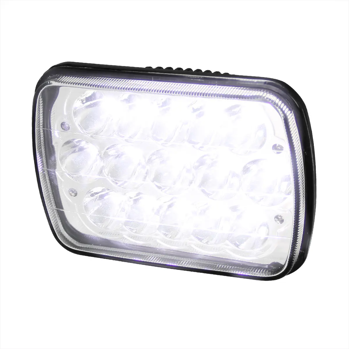 Universal 7"x6" 15-LED Sealed Beam Headlights w/ H4 Plug (Black Aluminum Housing/PMMA Lens) Universal 7"x6" 15-LED Sealed Beam Headlights w/ H4 Plug (Black Aluminum Housing/PMMA Lens)