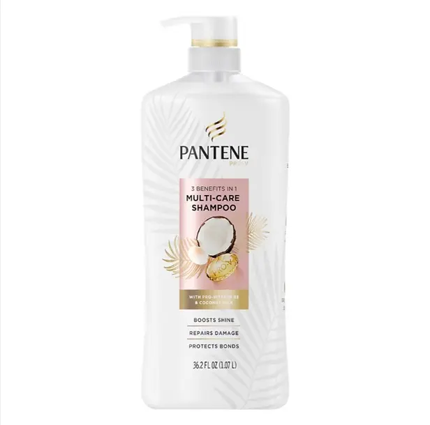 Pantene Pro-V Multi-Care Shampoo with Coconut Milk 3-in-1 Multi-Care – Repairs Damage, Boosts Shine & Protects Hair Bonds, 36.2 oz Nourishing