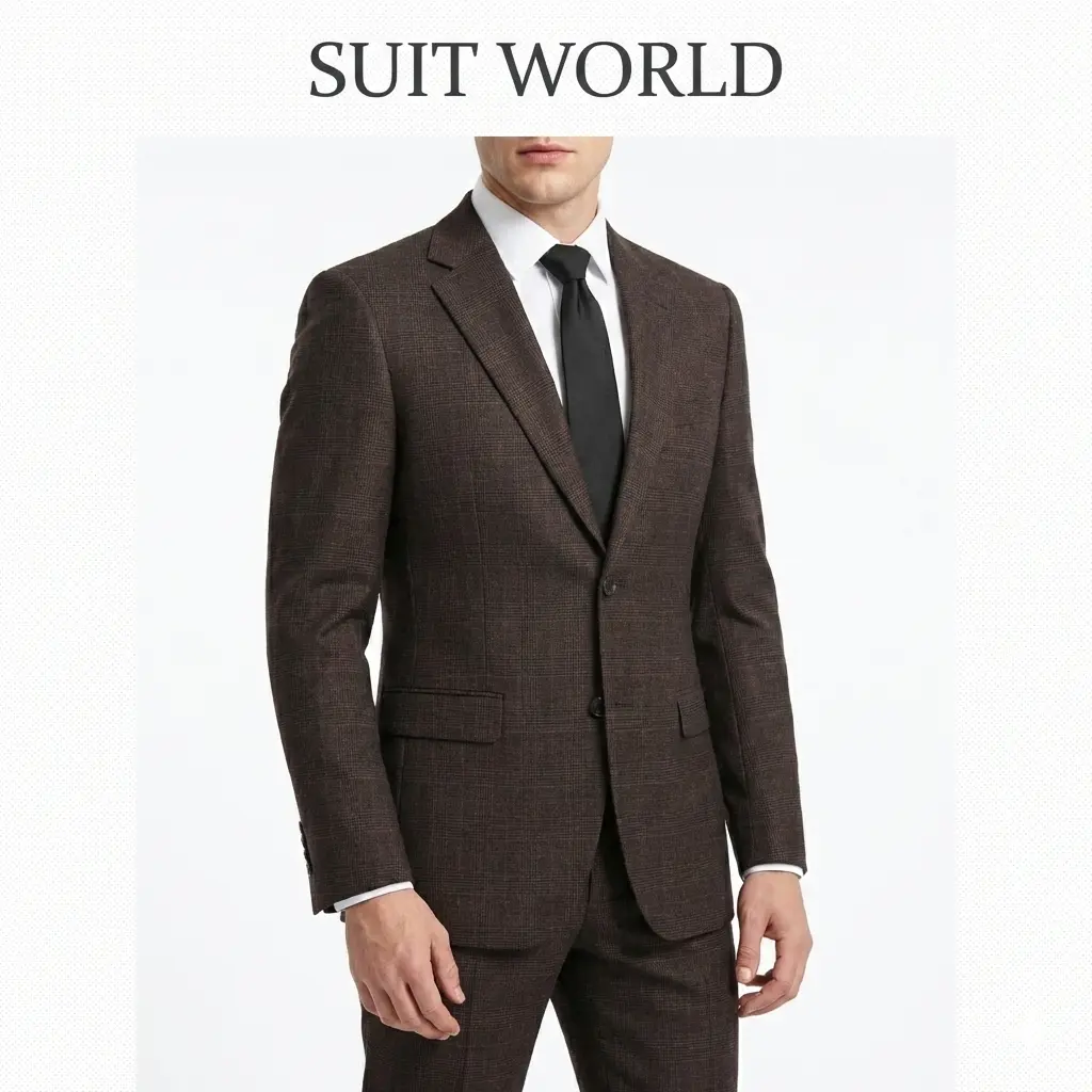 GIANCO FERRO Men's Slim Fit Plaid 2-Piece Suit, Formal Jacket and Pants Set in Polyester, Wedding, Business and Prom Wear, Regular, Short and Long Sizes, Formal Wear, Longsleeves, Wedding Wear