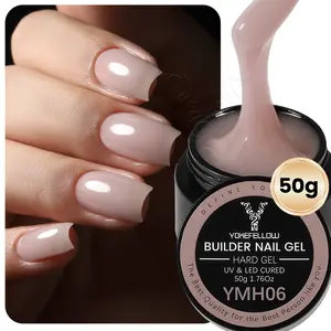 YOKEFELLOW Builder Nail Gel YMH06 Warm-Tone Nude Pink Extension Gel 50g 1.76oz  Builder Gel for Nail Extension Profession poly nail gel Long Lasting Hema-Free Tpo-Free Nail Extension Gel for Beginner DIY Salon at Home