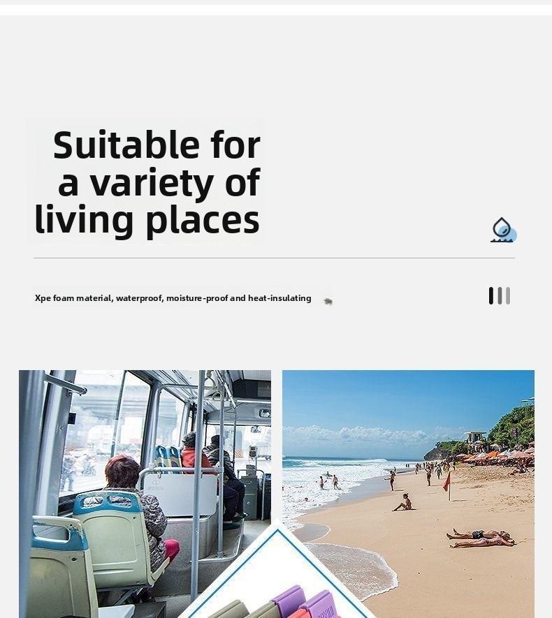 Foldable portable outdoor mat—cooling, moisture-resistant foam; thickened ground mat for grass/outdoors; compact carry mat suitable for public transport