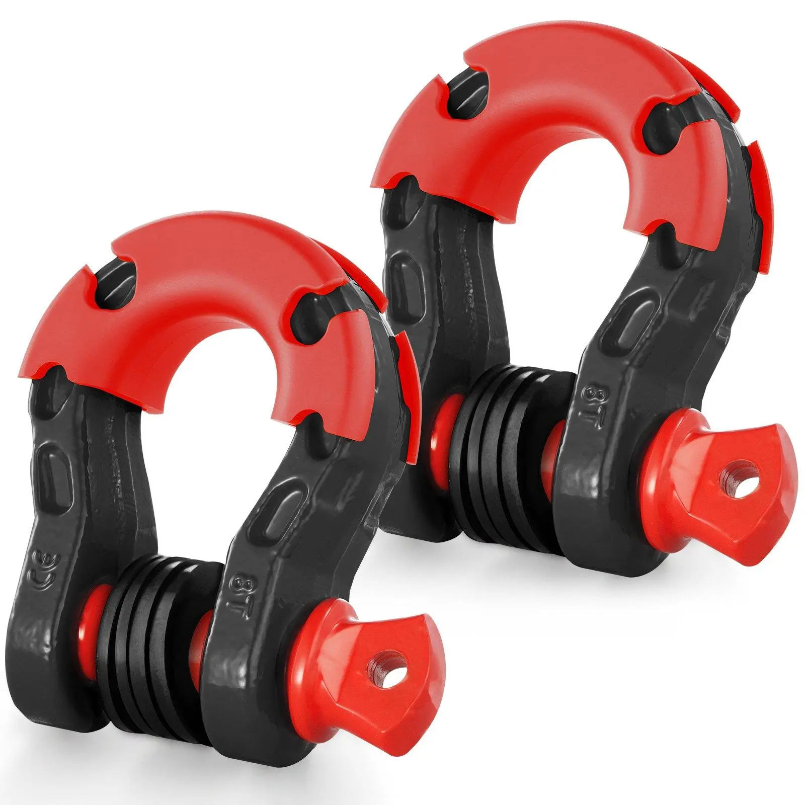 【Summerfinds】VEVOR 3/4" D-Ring Shackle 2 Pack Alloy Steel Shackles 66139 lbs (30 Ton) Break Strength with 7/8" Screw PinIsolators & WashersHeavy Duty Off Road Vehicle Recovery Shackle for Jeep TruckBlack