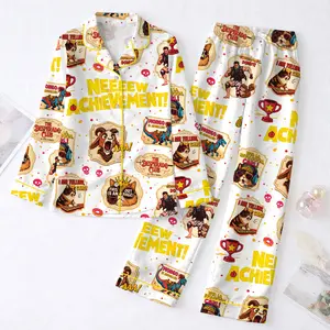 New Achievement Dungeon Crawler Carl Pajama Set, LitRPG BookTok Sleepwear, Button Up PJ Set, Funny Fantasy Book Lover Gift