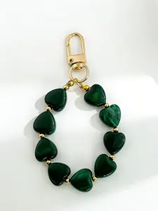 Retro Heart-Beaded Bag Charm Multiple Colors Available Simple And Versatile Light Luxury And Elegance Niche And Sophisticated Can Be Freely Suspended For Bags, Keys, And Earphone Cases Gifts For Friends / Birthday Gifts Purse Charms