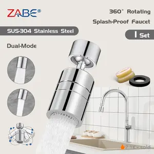 360° Rotating Splash-Proof Faucet, Kitchen Bath Sink Splash Guard, Compact Accessory, Sturdy Structure, Water Flow Control, Easy Install