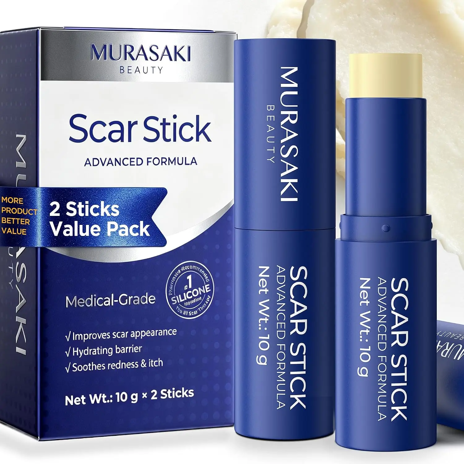 Murasaki Beauty Advanced Skincare Stick with Vitamin E, Botanical Oils, 10g Each (2-Pack)