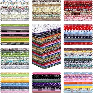 300 Pcs 10 x 10 in Cotton Square Pre Cut Patchwork Fabrics Bundles Printed Multi Color Square Patchwork for Sewing Cloths Accessory