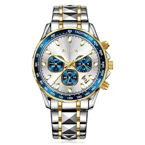 AIMANA Fashion Men's Watch with Large Luminous Dial Waterproof and Shock Resistant Featuring Date Display Suitable for Daily Outfit Matching and Parties an Ideal Valentine’s Day Gift and a High End Business Watch