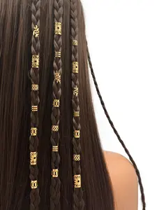 50pcs Alloy Dreadlock Hair Rings, Stylish Hair Accessories, Loc Hair Jewelry for Braids, Perfect for Dances and Parties, Music Festival