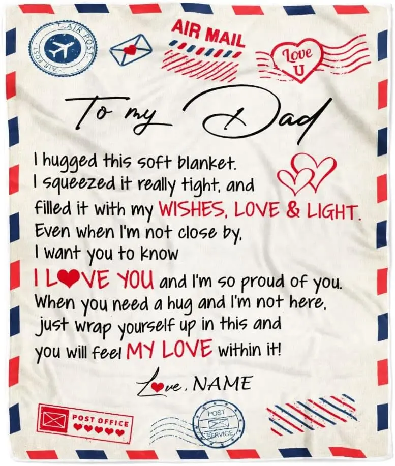 Personalized to My Mom Blanket from Daughter Son Love Letter Mail to Mom Birthday Mothers Day Christmas Customized Fleece Sherpa Blanket