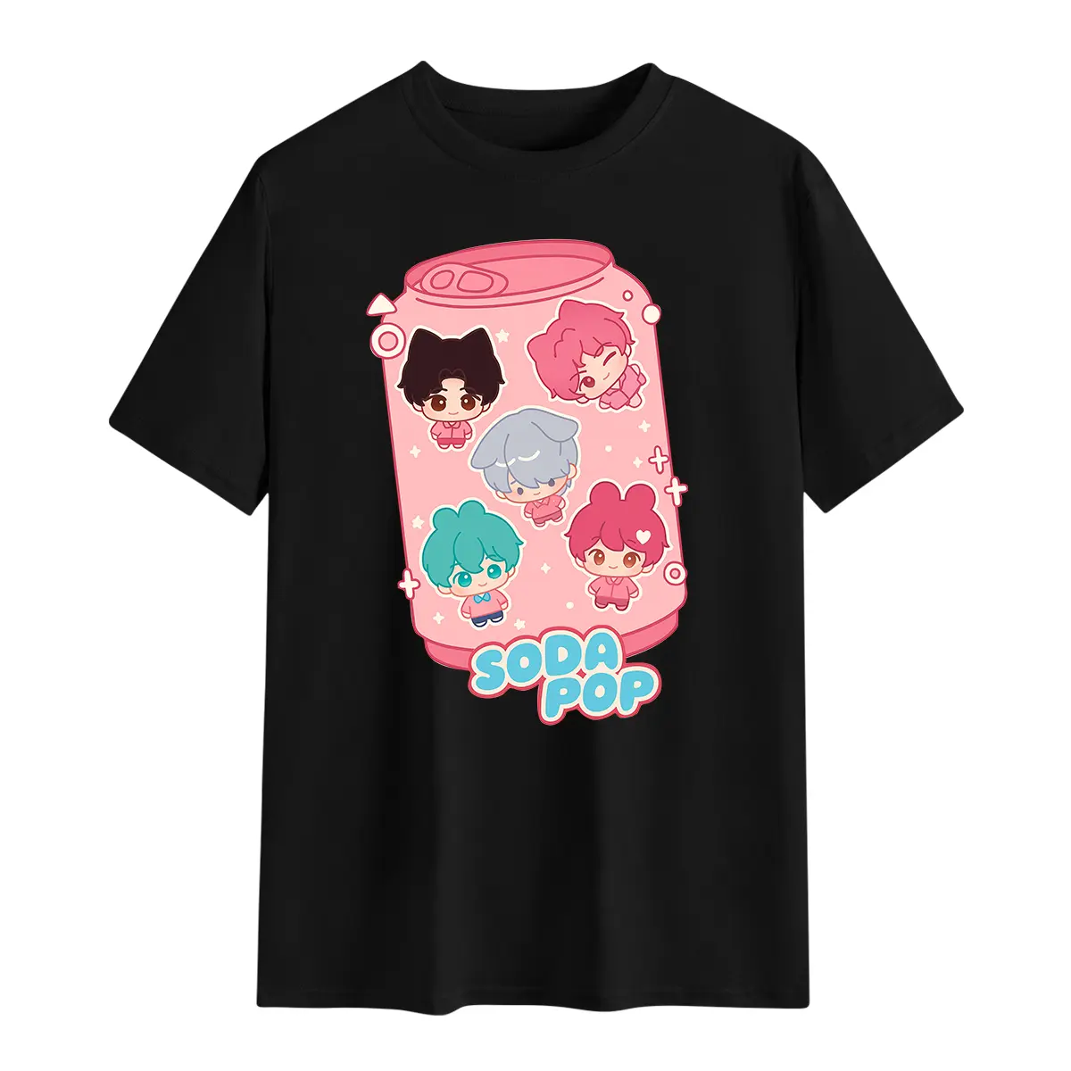 Soda Pop Cute Chibi Sajaboys Kpop Shirt Unisex Classic Fit Heavy T-Shirt Men Women Casual Wear Top Apparel