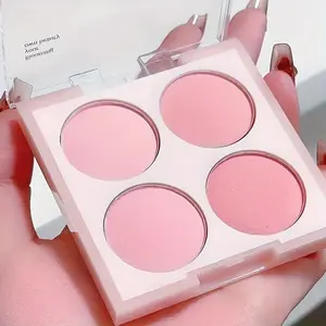 Four-color Blush Palette, Low-saturation Powder Foundation, Soft Gradient Matte Finish, Flawless Vibrant Colors, Suitable for Young Women, Makeup.