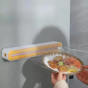 🧲 Magnetic Cling Film Dispenser & Cutter | Multi-Color Compact Kitchen Storage Organizer for Refrigerator | Foil & Plastic Wrap Holder Kitchen Gadget