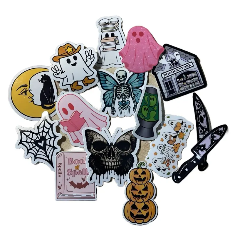 Mad Poppy Spooky Season Handmade Water-Resistant Vinyl Decal Stickers, 2.25" Size for Kindles, Journals