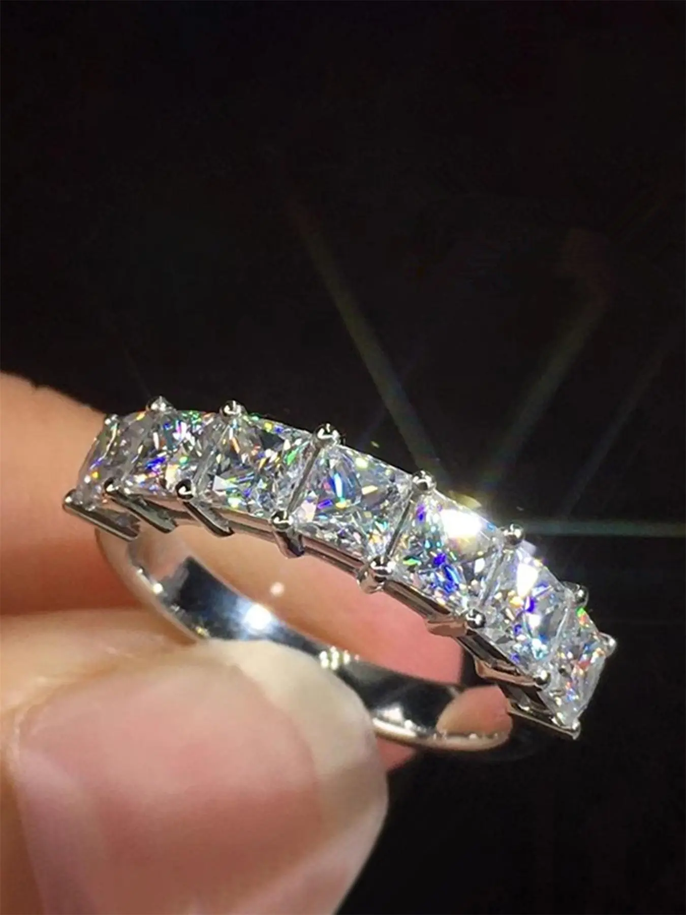 Elegant Rhinestone Decorated Copper Ring, Marquise Cut Ring, Engagement Rings, Beautiful Rings, Fashion Wedding Bridal Jewelry for Women, Trendy All-match & Exquisite Jewelry Gift for Women and Girls